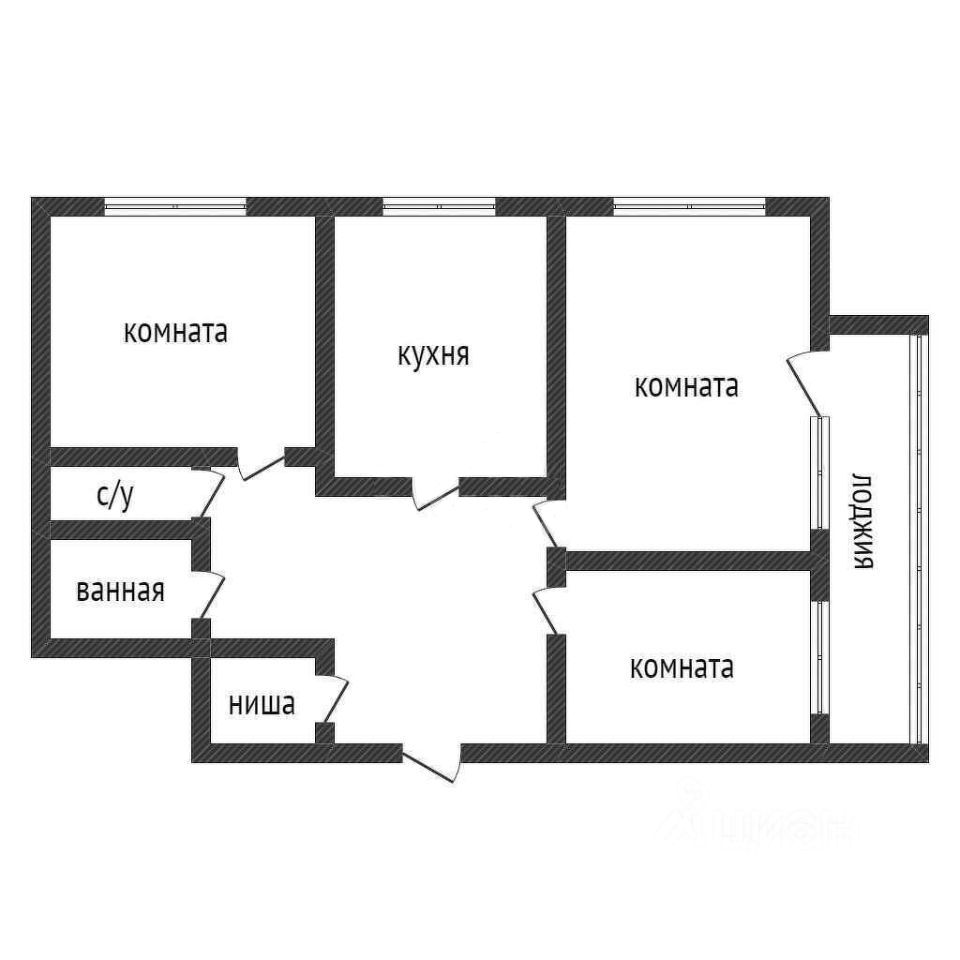 Продаю трехкомнатную квартиру 60м² ул. Юфимцева, 14/2, Ростов-на-Дону,  Ростовская область, Рабочий Городок микрорайон - база ЦИАН, объявление  304169162