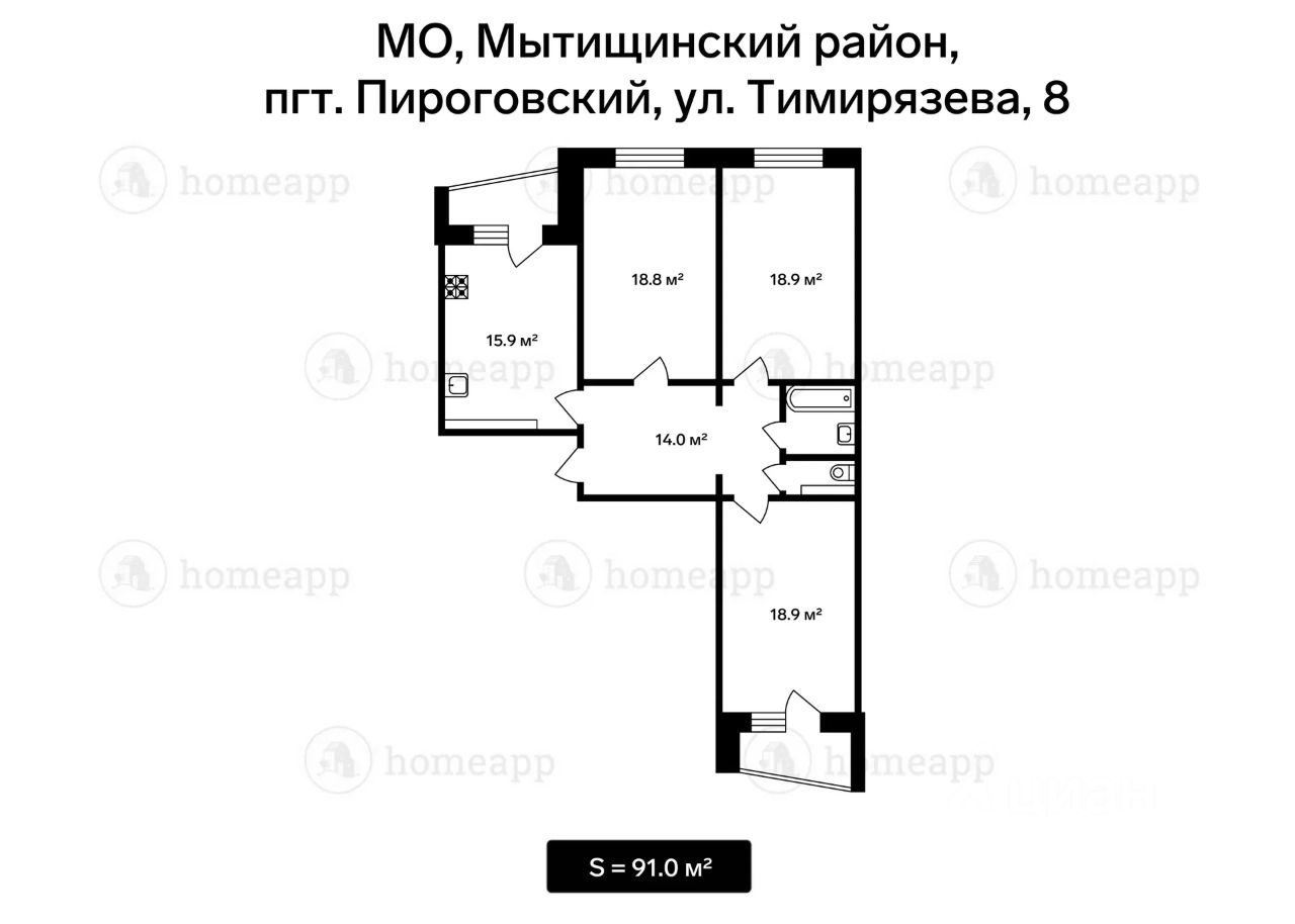 Купить квартиру вторичка в микрорайоне Пироговский в городе Мытищи, продажа  квартир на вторичном рынке. Найдено 83 объявления.