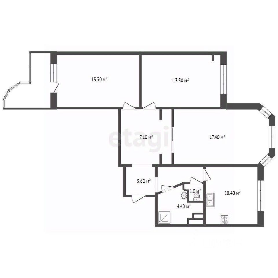 Купить трехкомнатную квартиру 76м² Туристская ул., 33, Москва, м. Планерная  - база ЦИАН, объявление 304192788