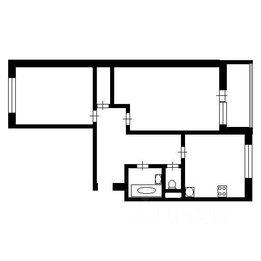 Планировка этой квартиры по данным Циан
