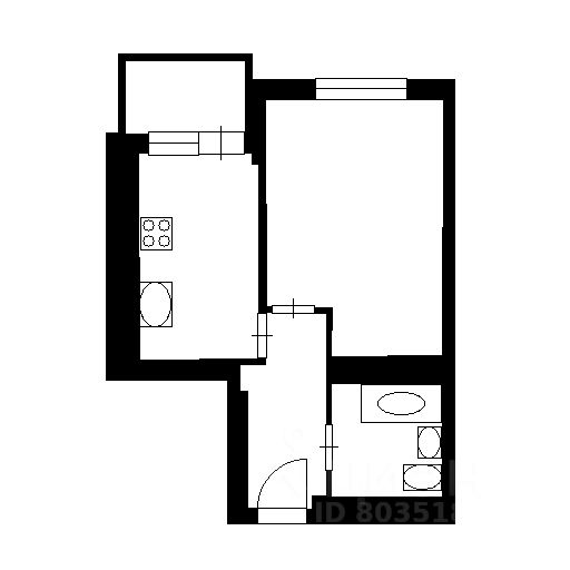 Планировка этой квартиры по данным Циан