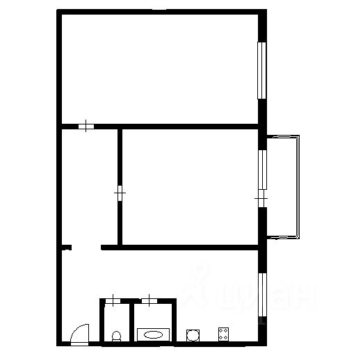 Планировка этой квартиры по данным Циан