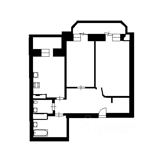 Планировка этой квартиры по данным Циан