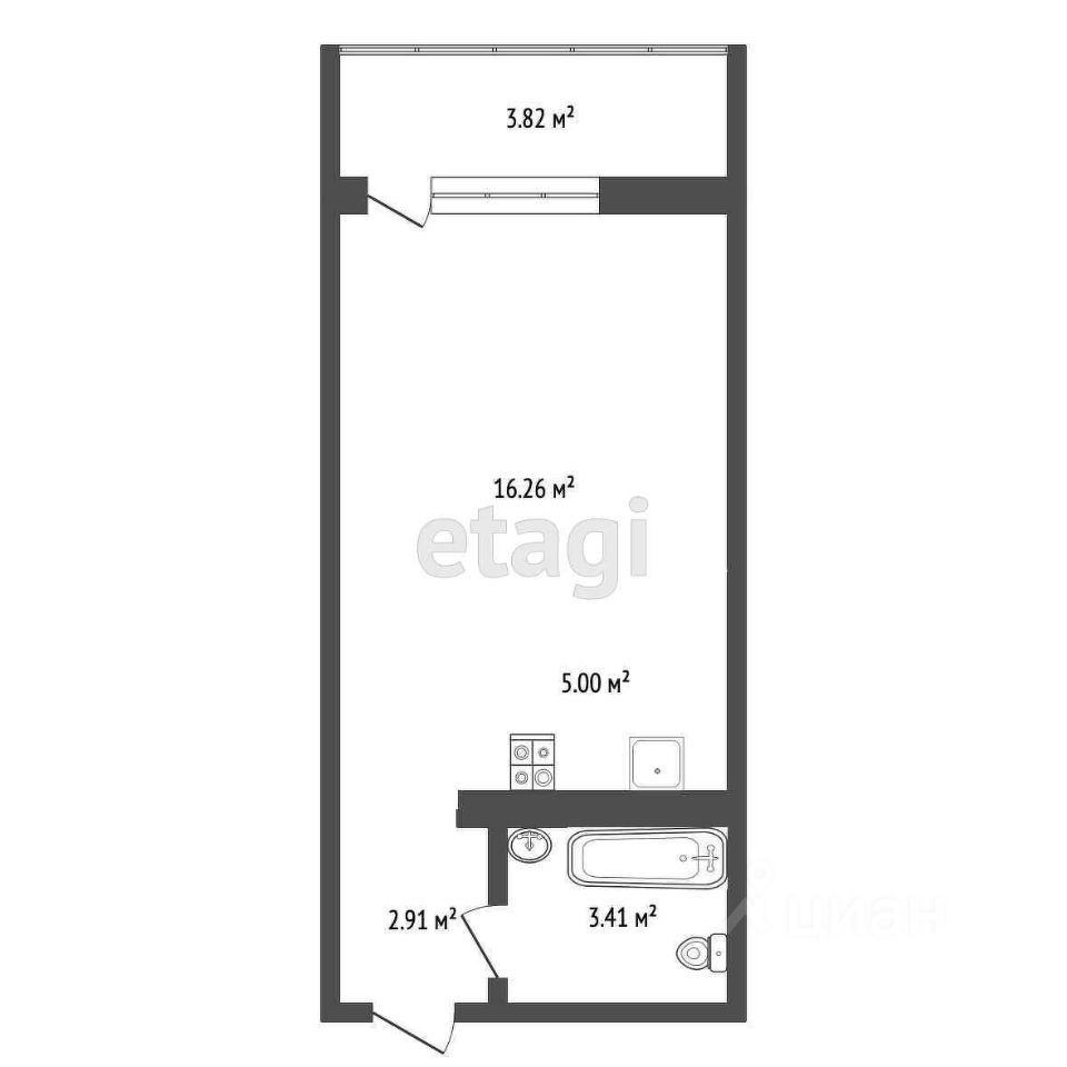 Продаю квартиру-студию 29,5м² ул. Пушкина, 8, Лосино-Петровский, Московская  область, Лосино-Петровский городской округ - база ЦИАН, объявление 304395953