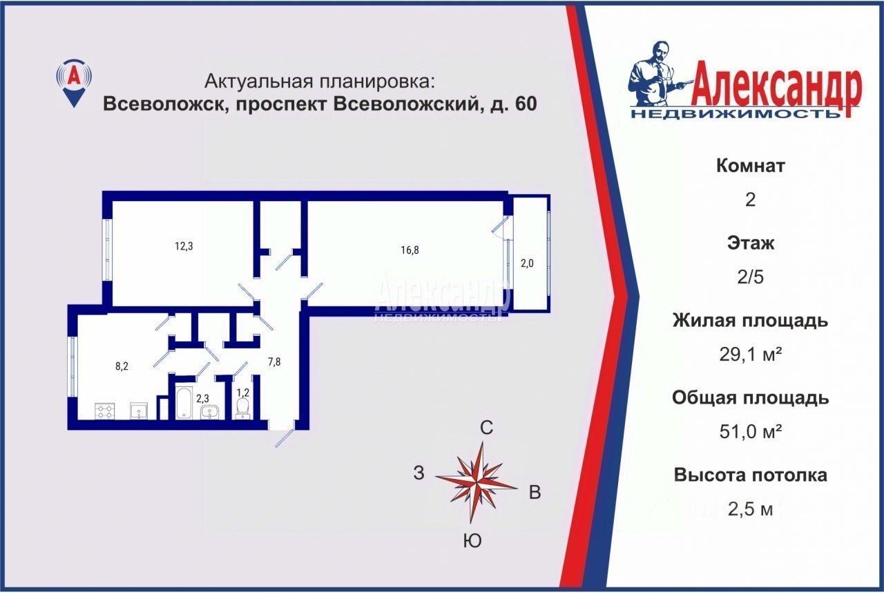 Купить квартиру вторичка на проспекте Всеволожский в городе Всеволожск,  продажа квартир на вторичном рынке. Найдено 5 объявлений.