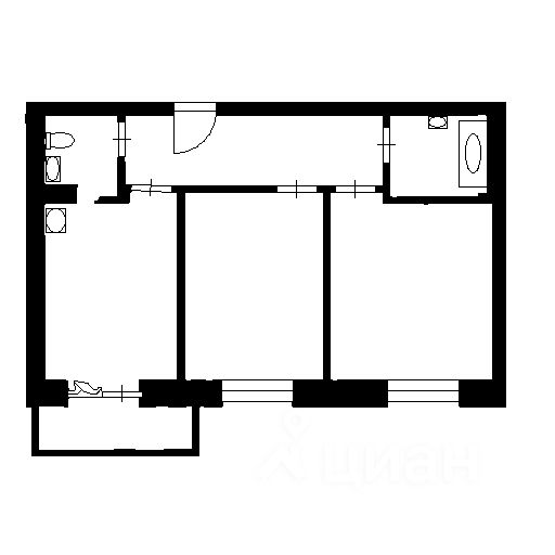 Планировка этой квартиры по данным Циан
