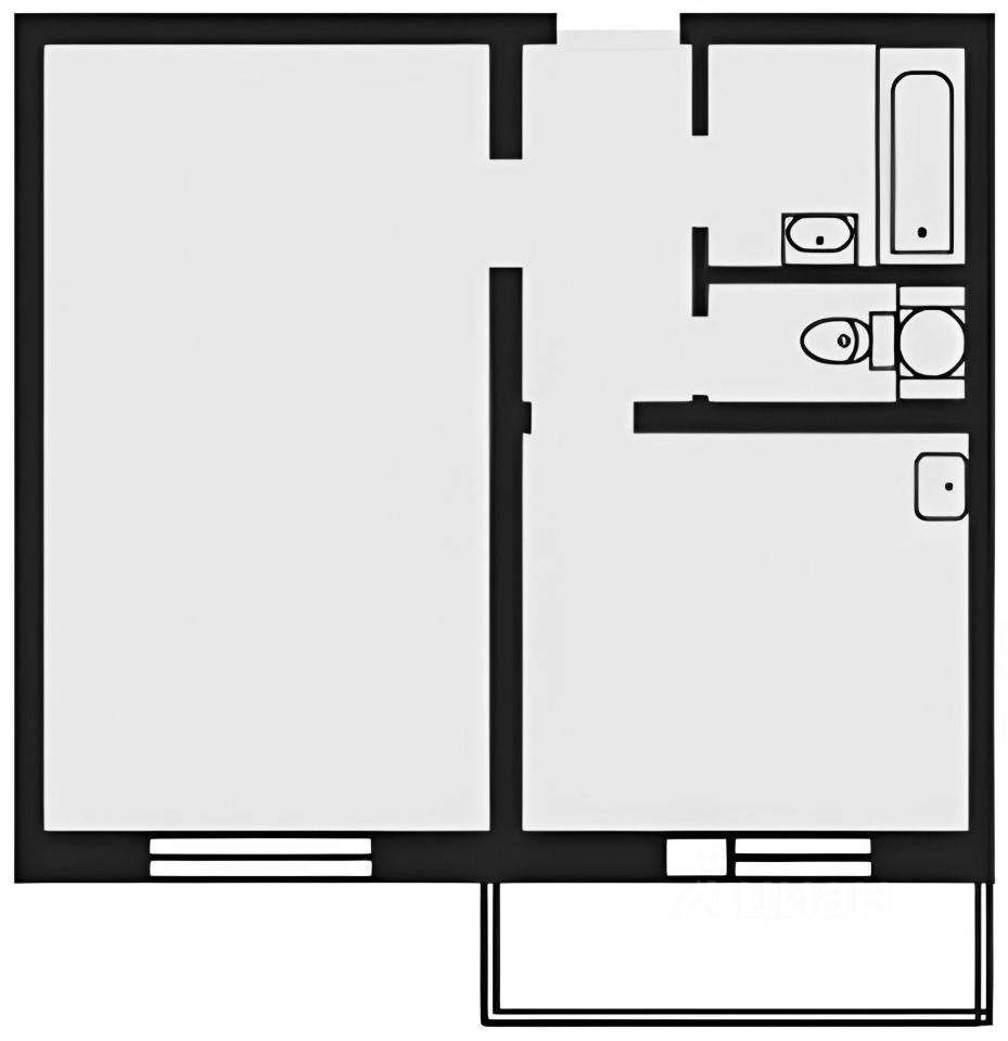 Планировка этой квартиры по данным Циан