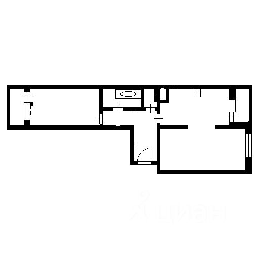 Планировка этой квартиры по данным Циан