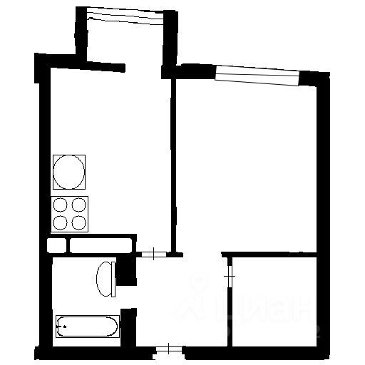 Планировка этой квартиры по данным Циан