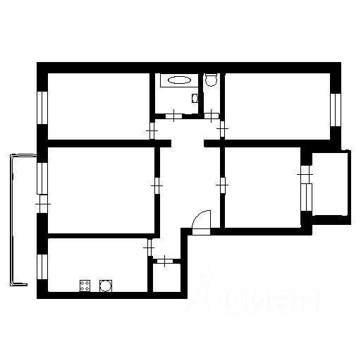 Планировка этой квартиры по данным Циан