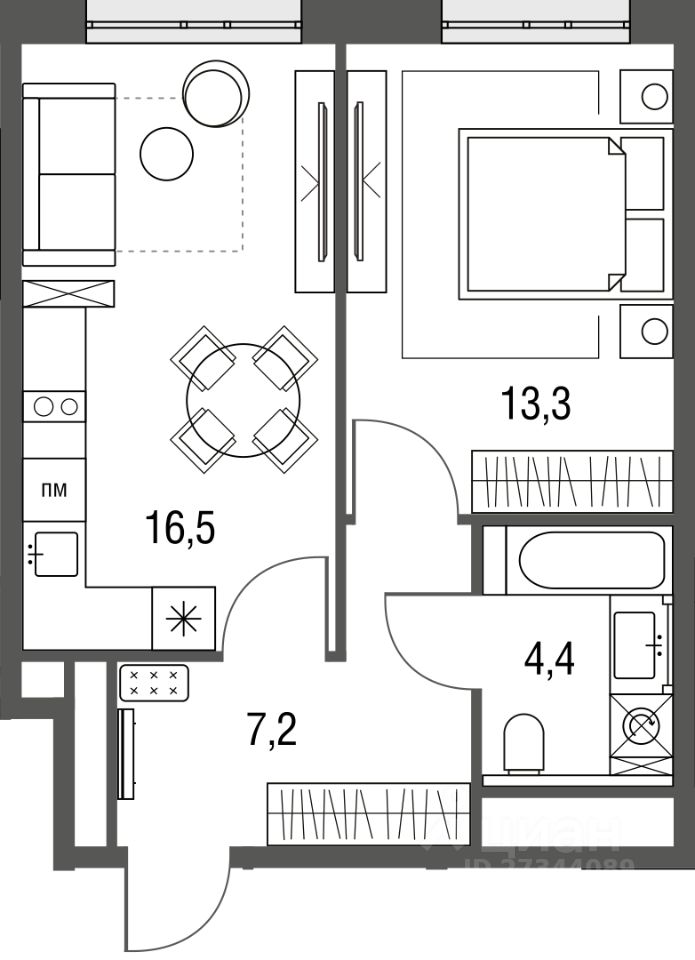 Продается1-комн.квартира,41,4м²