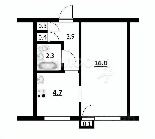 Продается1-комн.квартира,27,3м²