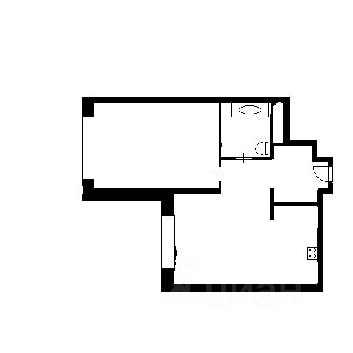 Планировка этой квартиры по данным Циан