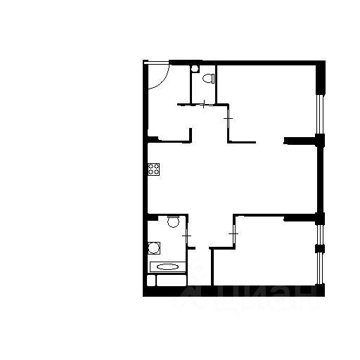 Планировка этой квартиры по данным Циан