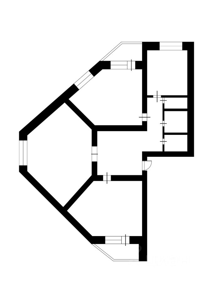 Планировка этой квартиры по данным Циан