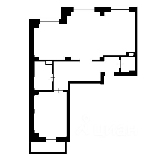 Планировка этой квартиры по данным Циан