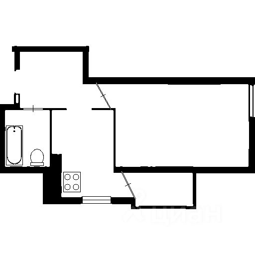 Планировка этой квартиры по данным Циан