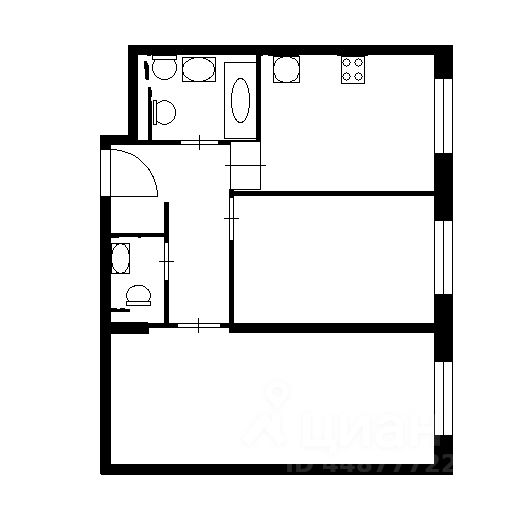 Планировка этой квартиры по данным Циан