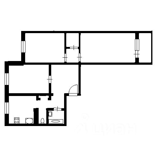 Планировка этой квартиры по данным Циан