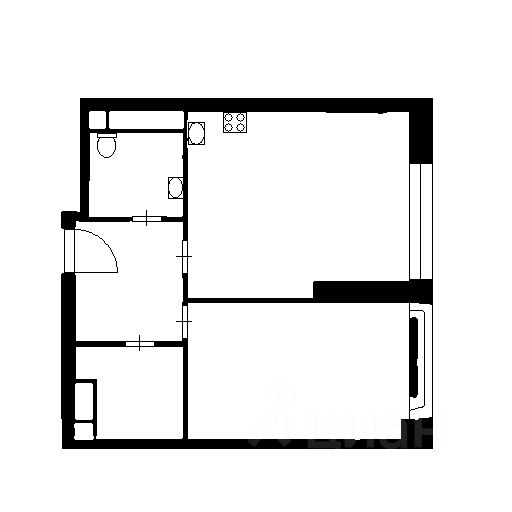 Планировка этой квартиры по данным Циан