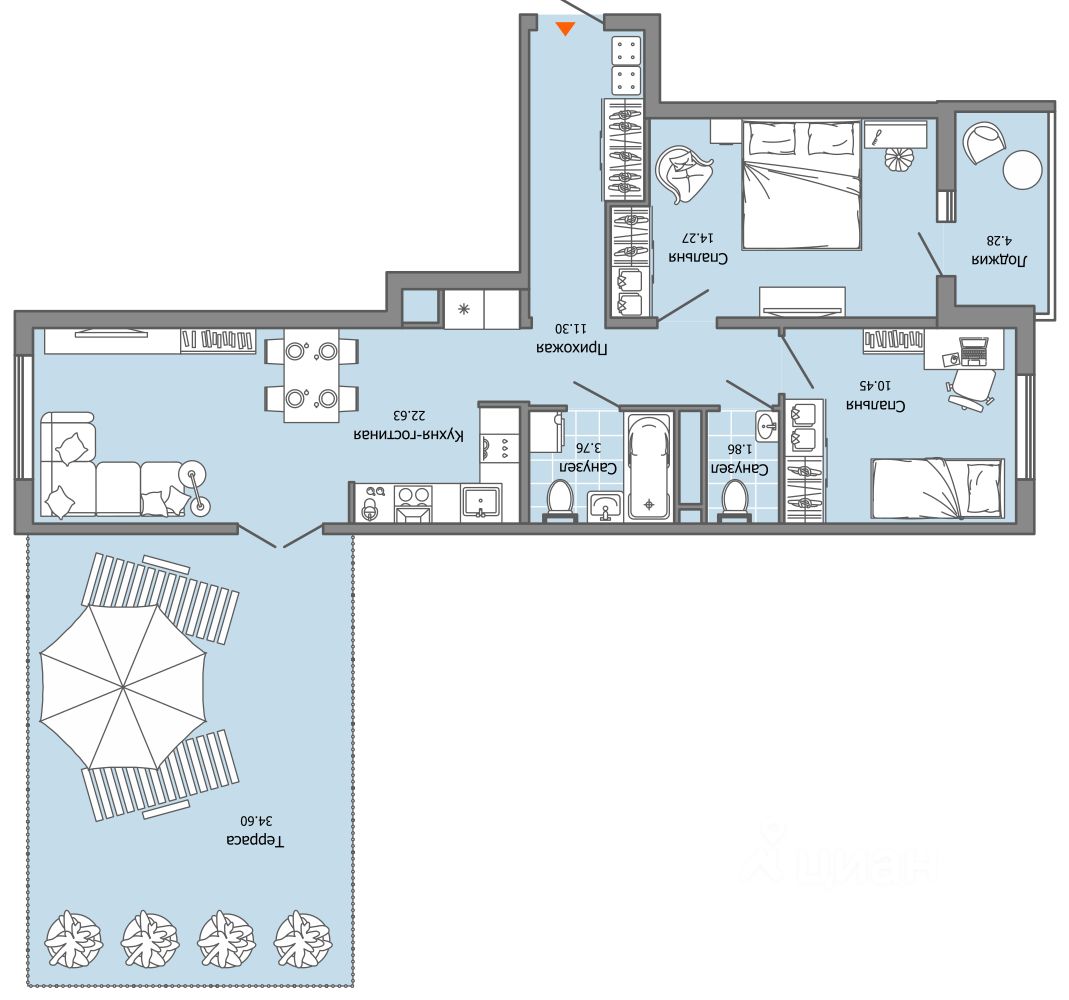 Продается3-комн.квартира,77м²