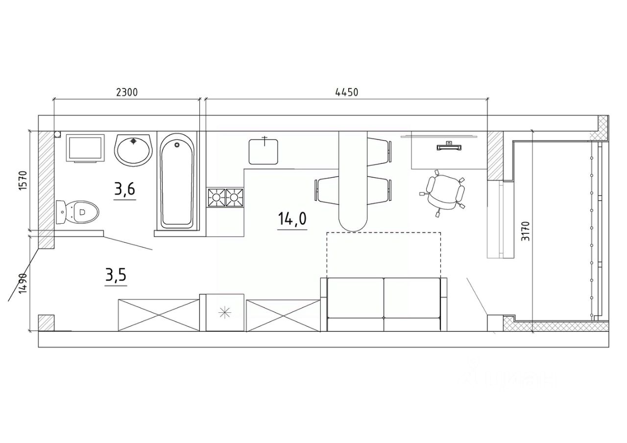 Продается1-комн.квартира,25,2м²