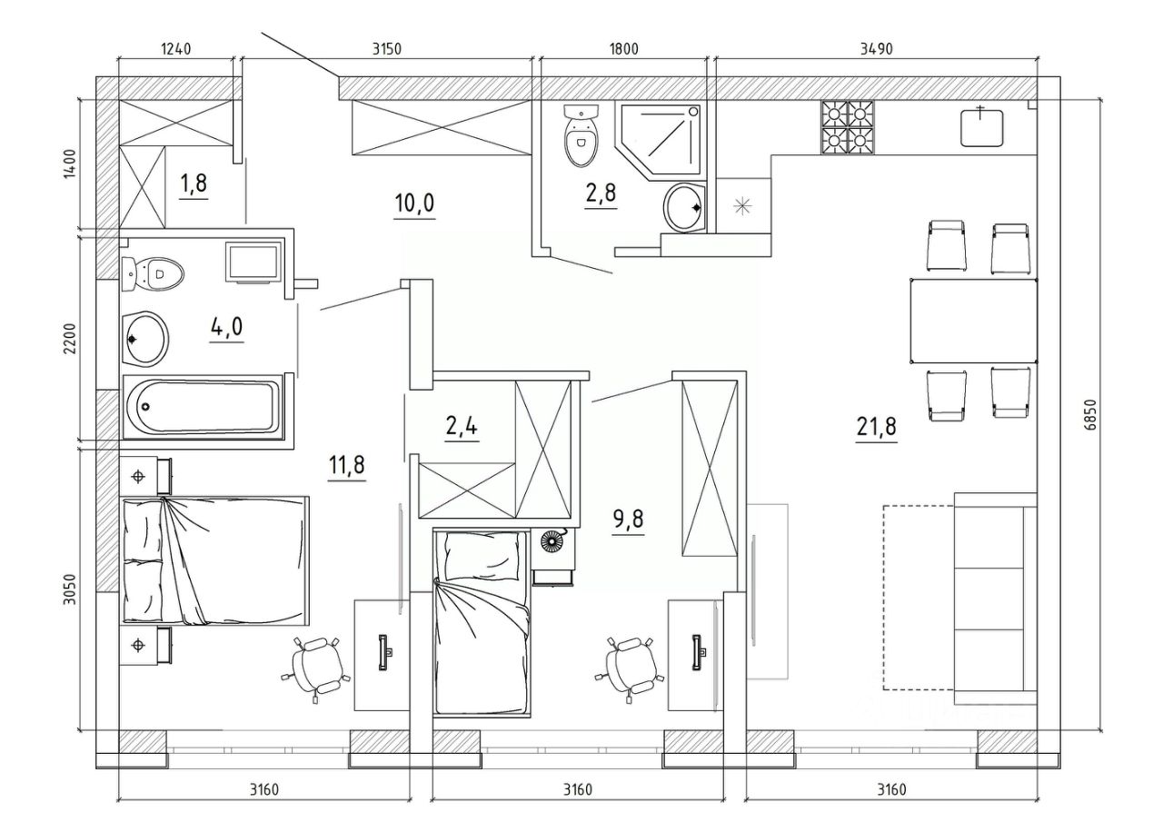 Продается3-комн.квартира,67м²