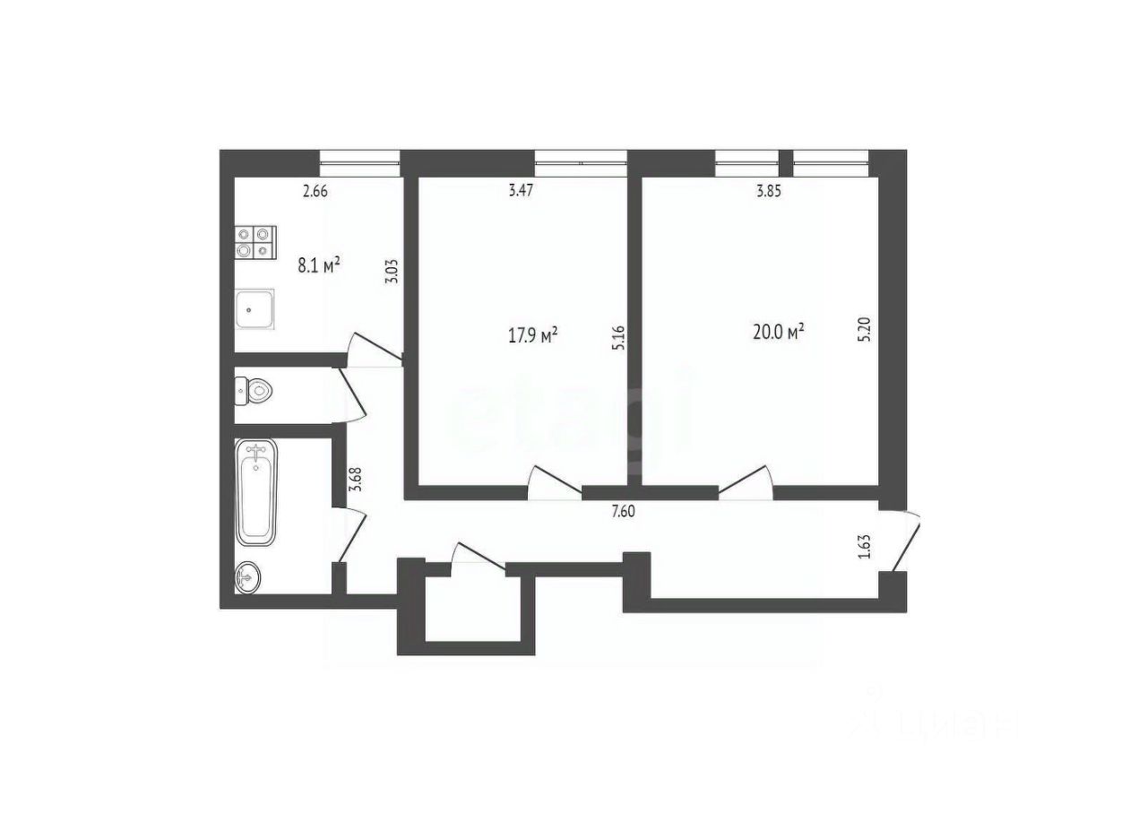 Продается2-комн.квартира,66,8м²