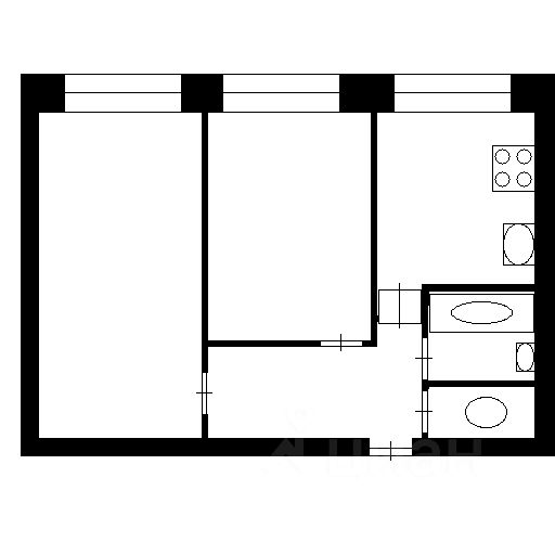 Планировка этой квартиры по данным Циан