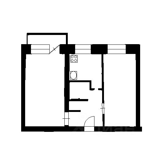 Планировка этой квартиры по данным Циан