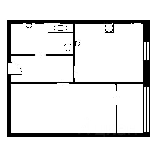 Планировка этой квартиры по данным Циан