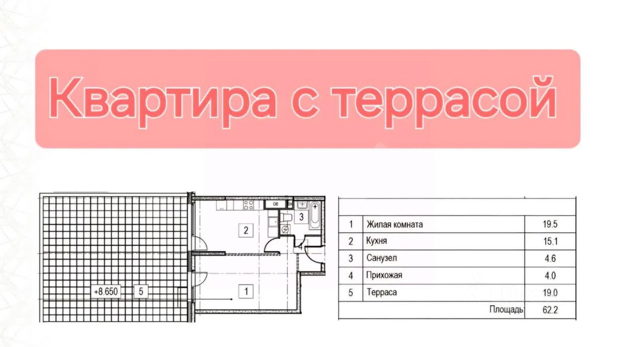 Продается2-комн.квартира,62,2м²