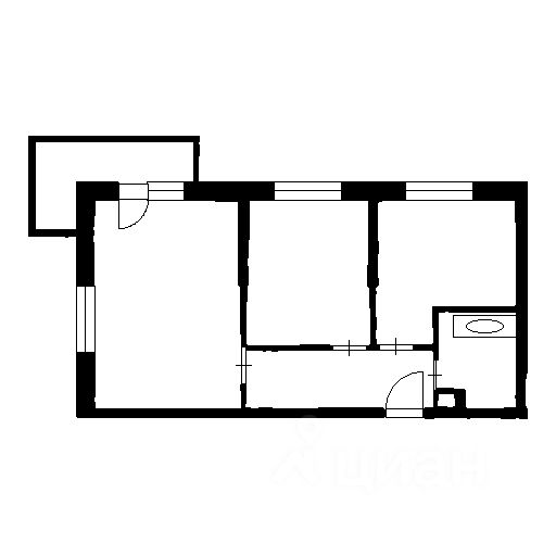 Планировка этой квартиры по данным Циан