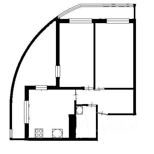 Планировка этой квартиры по данным Циан