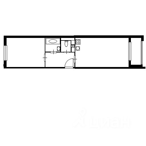 Планировка этой квартиры по данным Циан