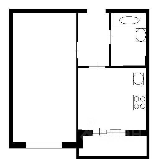 Планировка этой квартиры по данным Циан