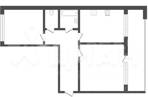 Планировка этой квартиры по данным Циан