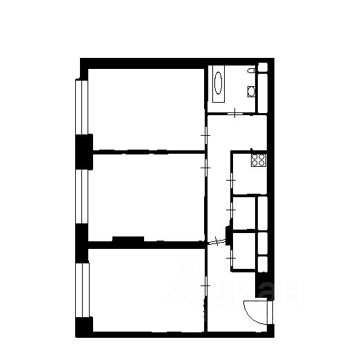 Планировка этой квартиры по данным Циан