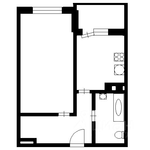 Планировка этой квартиры по данным Циан