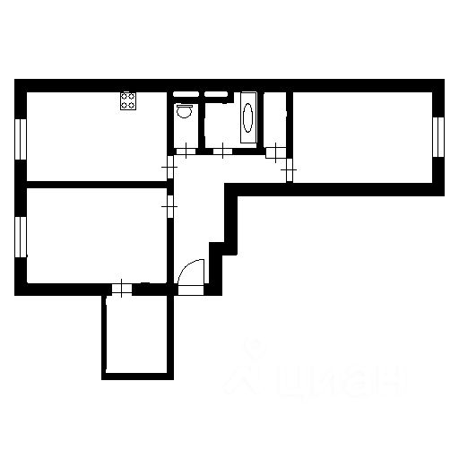 Планировка этой квартиры по данным Циан
