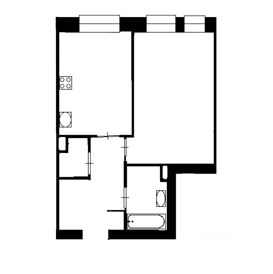 Планировка этой квартиры по данным Циан
