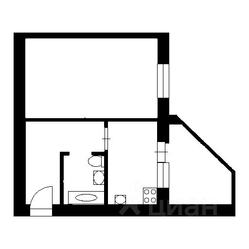 Планировка этой квартиры по данным Циан