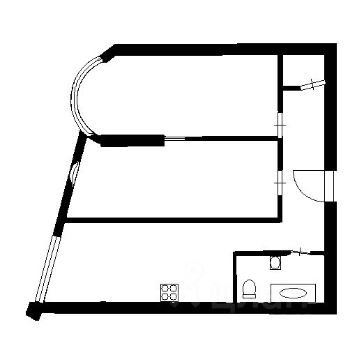 Планировка этой квартиры по данным Циан
