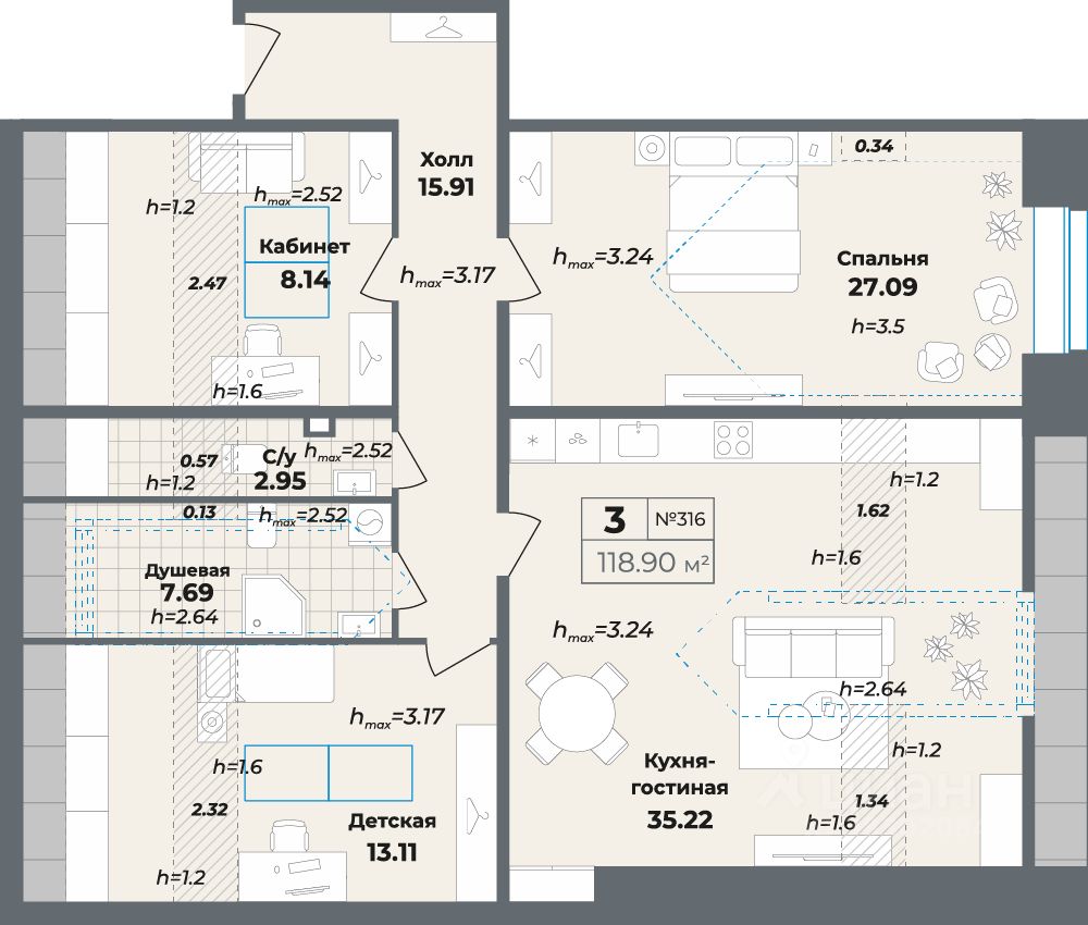 Продается3-комн.квартира,110,11м²