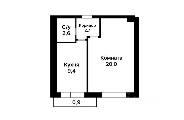1-комн., 36 м², 8/12 этаж