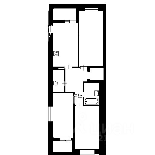 Планировка этой квартиры по данным Циан