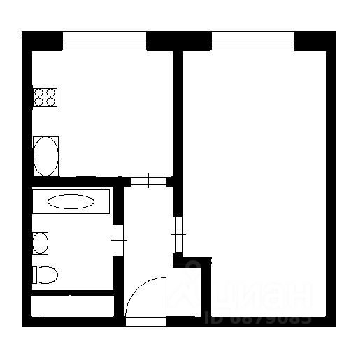Планировка этой квартиры по данным Циан