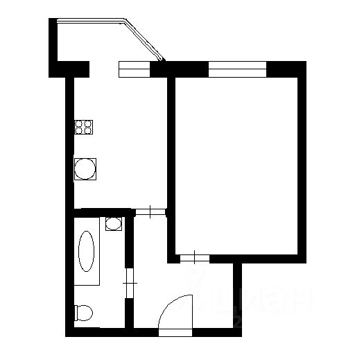 Планировка этой квартиры по данным Циан