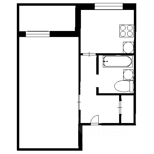 Планировка этой квартиры по данным Циан
