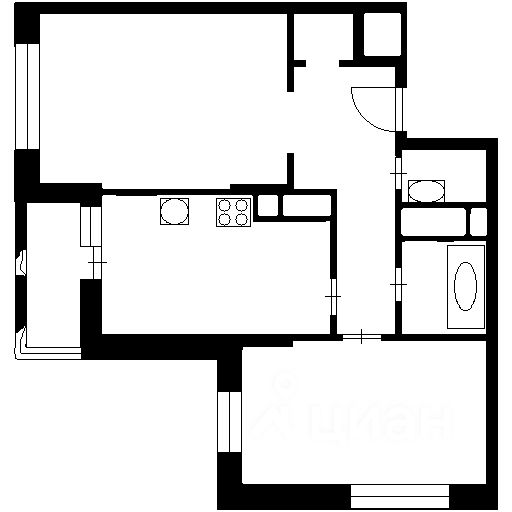 Планировка этой квартиры по данным Циан